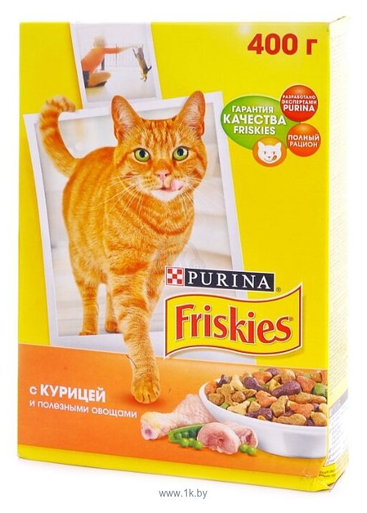 Фотографии Friskies Для взрослых кошек с курицей и полезными овощами (0.4 кг)