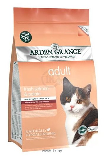 Фотографии Arden Grange Adult Cat лосось и картофель сухой корм беззерновой, для взрослых кошек (8 кг)