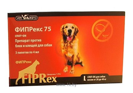Фотографии Vet-Agro Фипрекс 75 спот-он для собак 20-40 кг