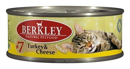 Фотографии Berkley (0.1 кг) 6 шт. Паштет для кошек #7 Индейка с сыром