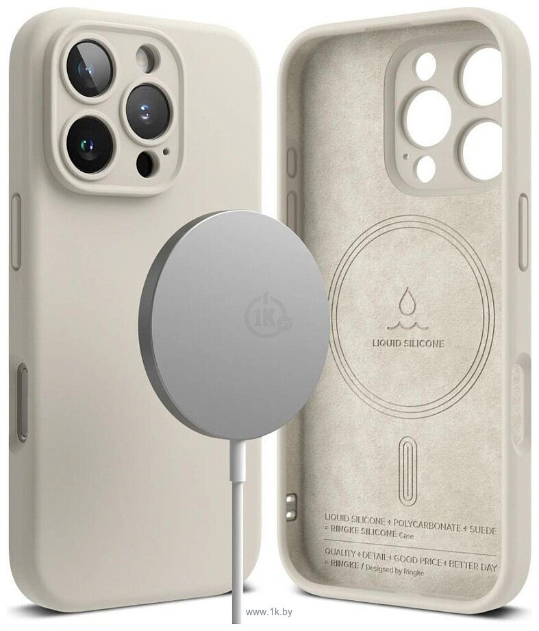 Фотографии Ringke Silicone Magnetic Magsafe для Apple iPhone 16 Pro Stone Фотографии Ringke Silicone Magnetic Magsafe для Apple iPhone 16 Pro Stone