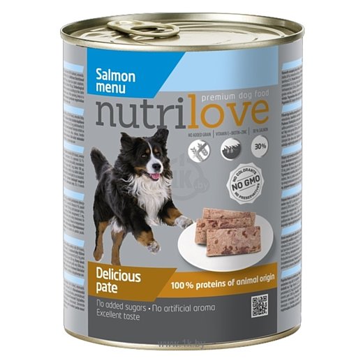Фотографии Nutrilove (0.8 кг) 1 шт. Dogs - Delicious pate - Salmon menu