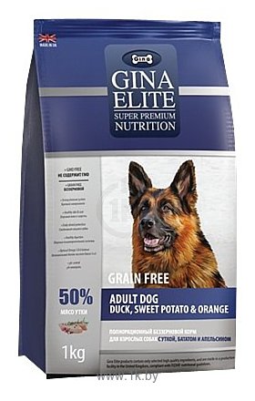 Фотографии Gina Elite (1 кг) Grain Free Adult Dog Duck, Sweet Potato & Orange