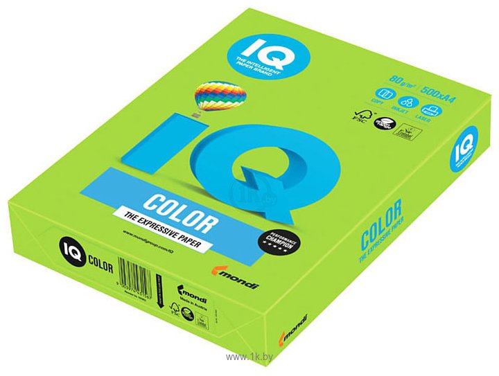 Фотографии IQ Color LG46 A4 (зеленая липа, 80 г/м2, 500 л)