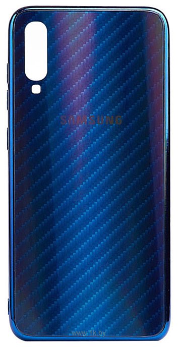 Фотографии EXPERTS Aurora Glass для Samsung Galaxy A70 с LOGO (синий)