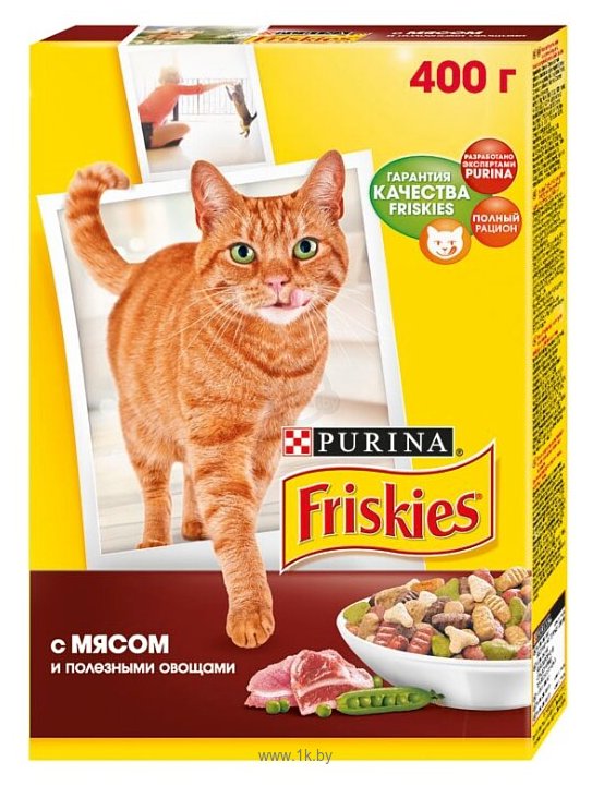 Фотографии Friskies Для взрослых кошек с мясом и полезными овощами (0.4 кг)