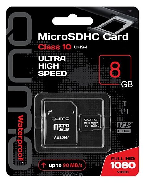 Фотографии Qumo microSDHC class 10 UHS-I U1 8GB + SD adapter