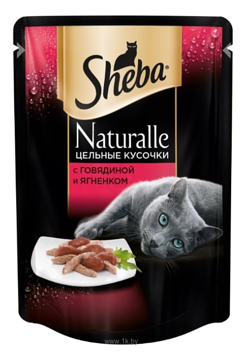 Фотографии Sheba (0.08 кг) 48 шт. Naturalle цельные кусочки из говядины и ягненка