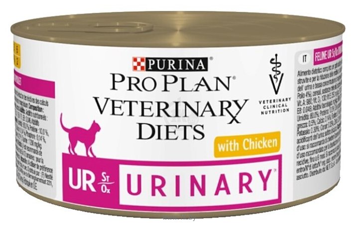 Фотографии Pro Plan Veterinary Diets Feline UR Urinary with Chicken canned (0.195 кг) 1 шт.