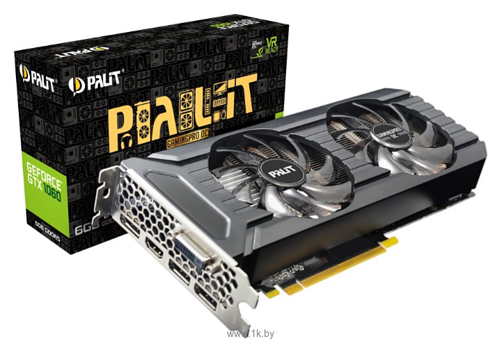Фотографии Palit GeForce GTX 1060 1531MHz PCI-E 3.0 6144MB 8000MHz 192 bit DVI HDMI HDCP GamingPro OC