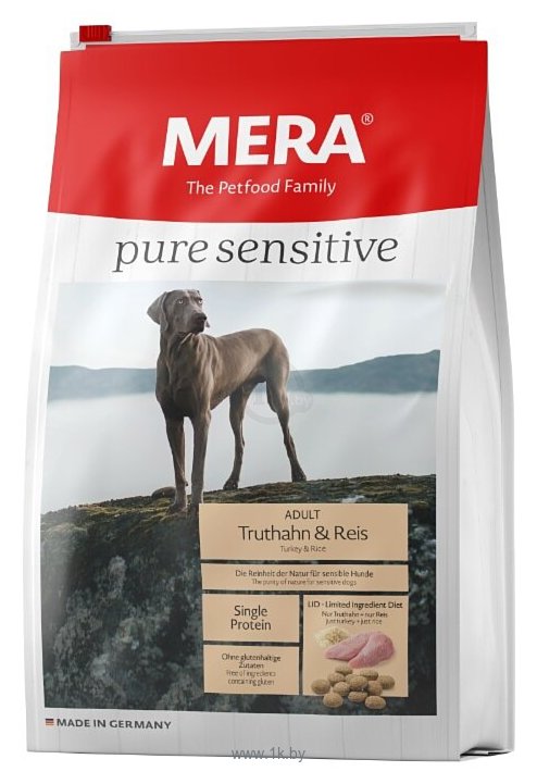 Фотографии Mera (4 кг) Pure Sensitive с индейкой и рисом для взрослых собак
