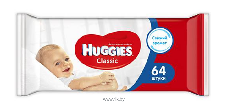 Фотографии Huggies с Алоэ с витамином Е (64 шт)