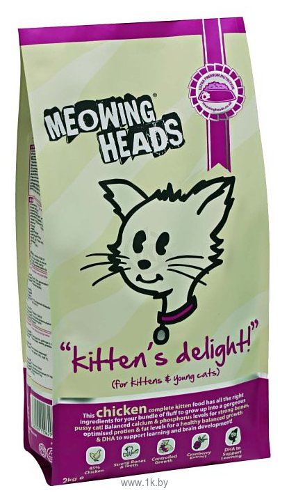Фотографии Meowing Heads Для котят Восторг котенка с курицей и рисом (0.25 кг)