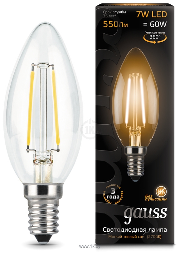 Фотографии Gauss LED Filament Candle 7W 2700K E14 103801107