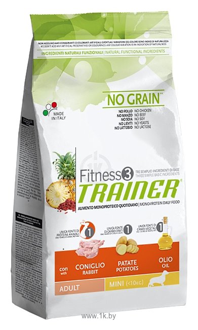 Фотографии TRAINER Fitness3 No Grain Adult Mini Rabbit and potatoes dry (2 кг)