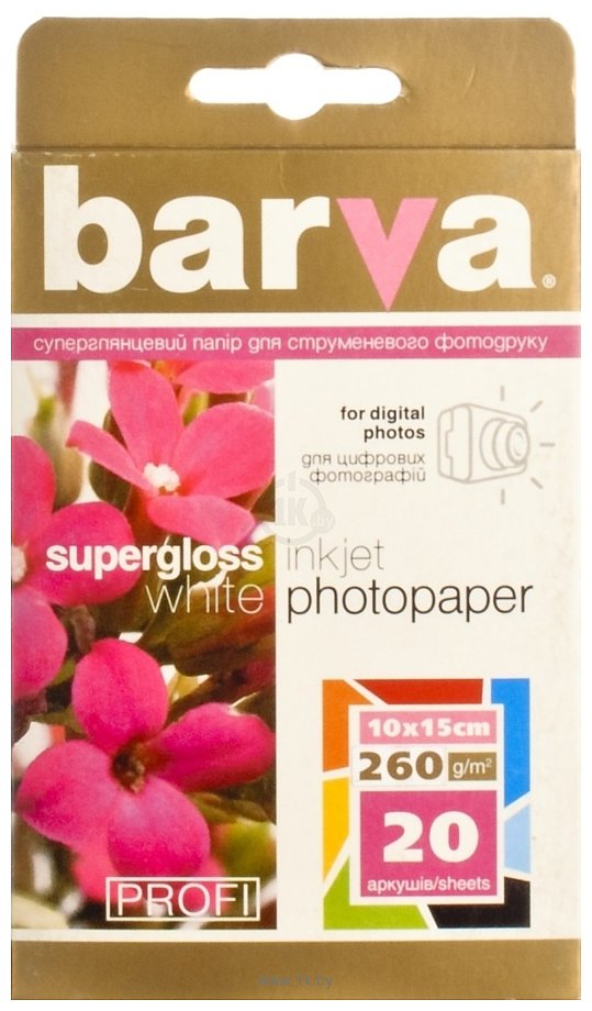 Фотографии Barva суперглянцевая 10х15 см 260 г/м2 20 л