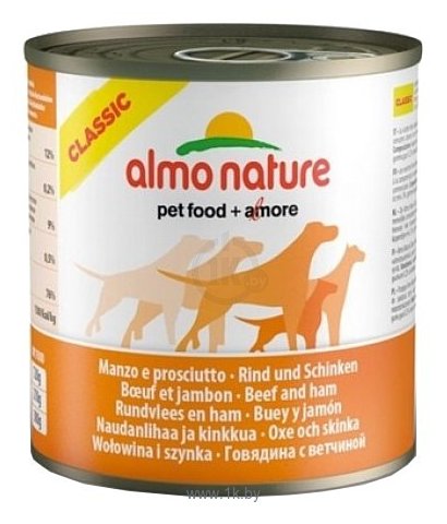 Фотографии Almo Nature Classic Adult Dog Beef and Ham (0.29 кг) 12 шт.