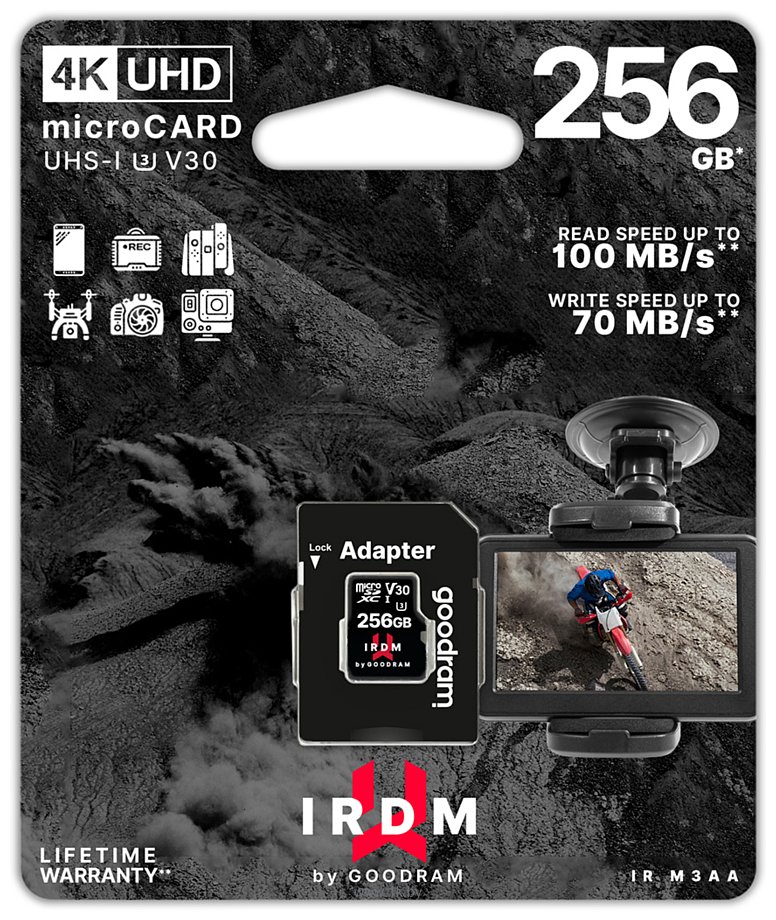 Фотографии GOODRAM IRDM microSDXC IR-M3AA-2560R12 256GB (с адаптером)