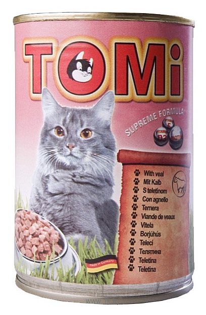 Фотографии ToMi (0.4 кг) 1 шт. Консервы для кошек с телятиной