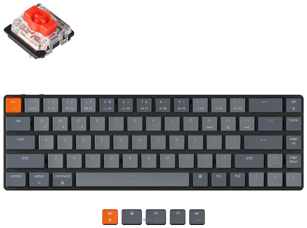 Фотографии Keychron K7 White LED K7-G1 Gateron Low Profile Red (без кириллицы)