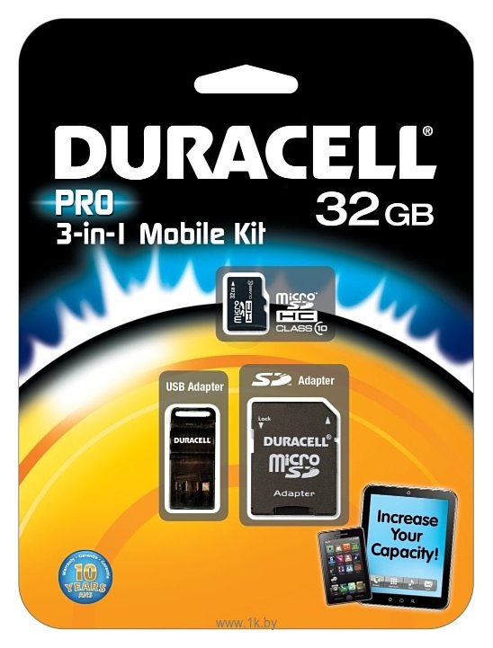 Фотографии Duracell PRO microSDHC Class 10 32GB + SD adapter & USB Card Reader
