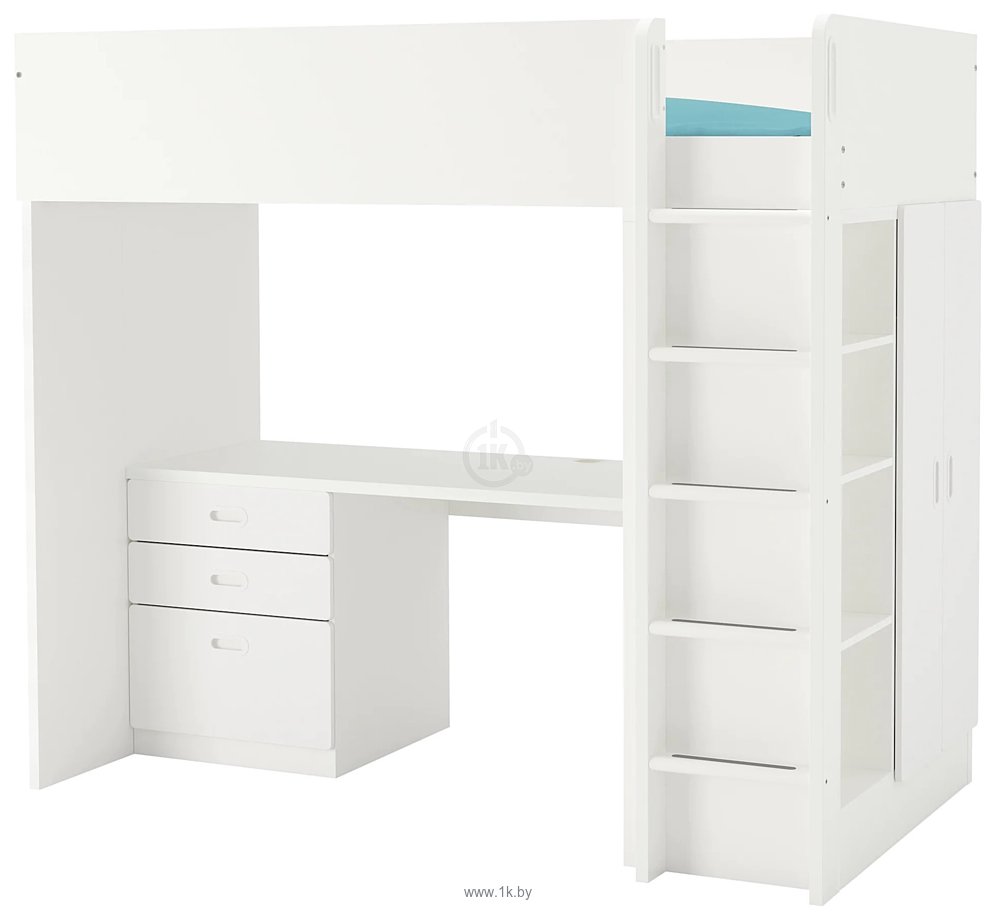 Фотографии Ikea Стува/Фритидс 200x90 (3 ящика, 2 дверцы, бел/бел) 192.534.36