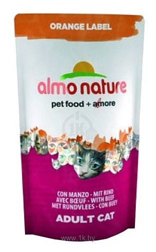 Фотографии Almo Nature (0.75 кг) 1 шт. Orange Label Adult Cat Beef