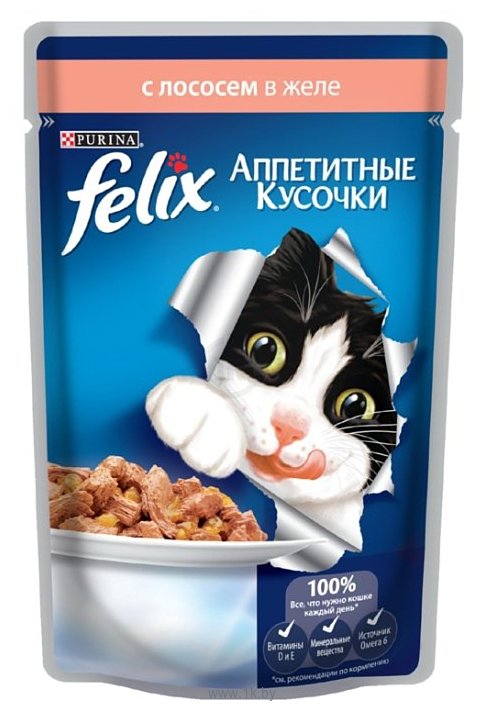 Фотографии Felix (0.085 кг) 1 шт. Аппетитные кусочки с Лососем в желе