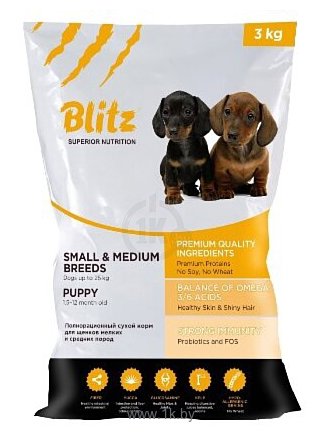Фотографии Blitz Puppy Small & Medium Breeds dry (12 кг)
