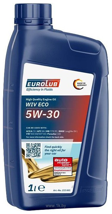 Фотографии EUROLUB WIV ECO 5W-30 ACEA C3 1л