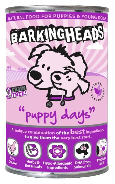 Фотографии Barking Heads Ламистер для щенков с лососем Щенячьи деньки (0.395 кг) 1 шт.