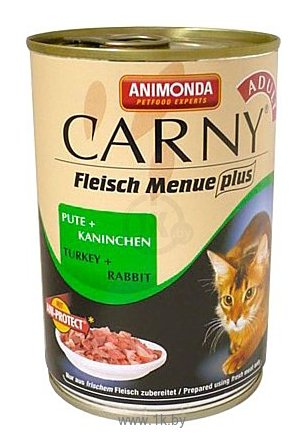 Фотографии Animonda Carny Fleisch Menue plus Adult для кошек с индейкой и кроликом (0.4 кг) 1 шт.