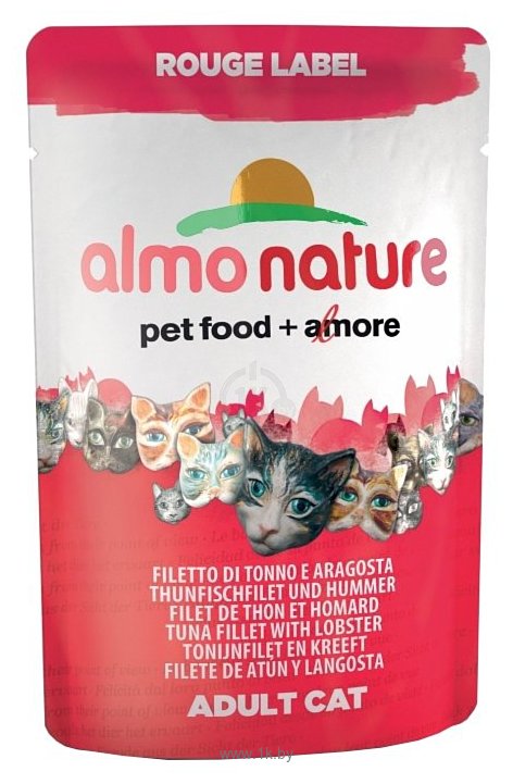 Фотографии Almo Nature (0.055 кг) 1 шт. Rouge Label Adult Cat Tuna Fillet and Lobster