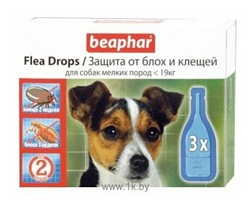 Фотографии Beaphar капли от блох и клещей Flea Drops для собак 3шт. в уп.
