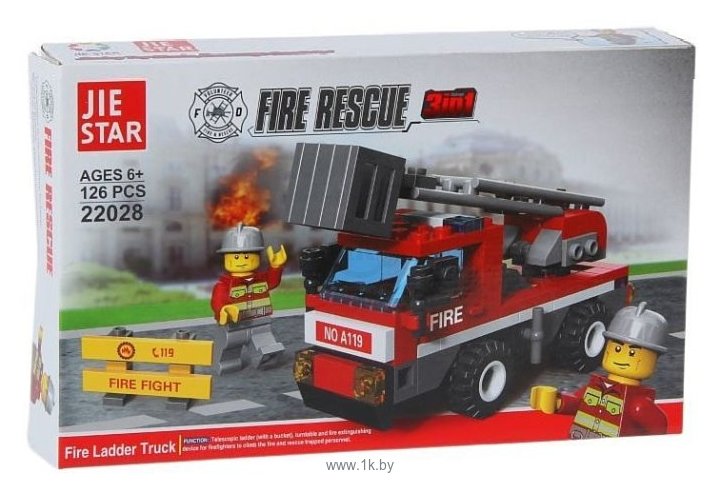 Фотографии Jie Star Fire Rescue 22028 Пожарная машина с лестницей