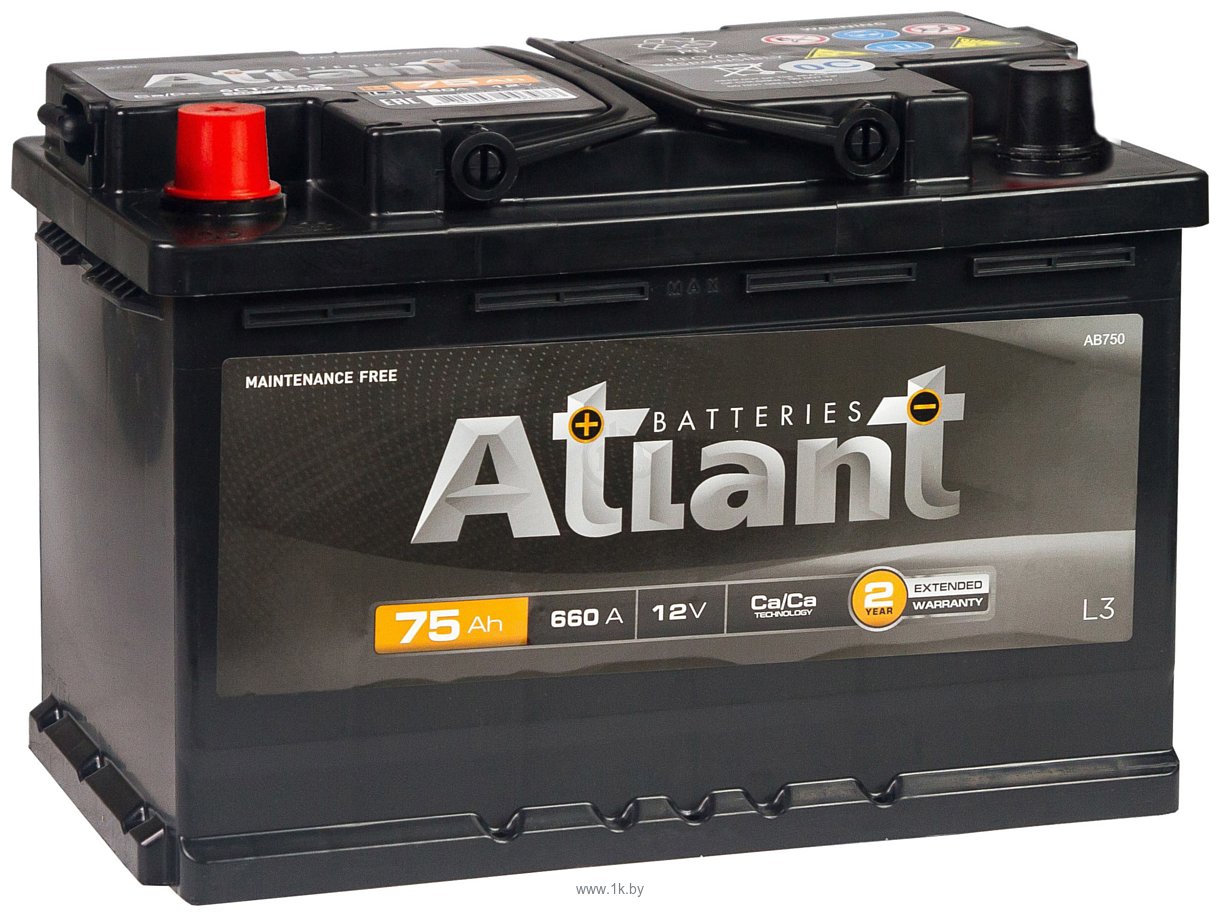 Фотографии Atlant 75 Аh ATLANT Black L+