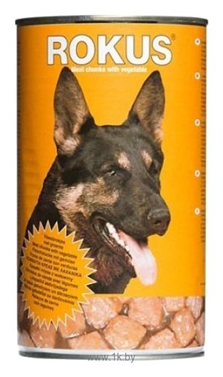 Фотографии ROKUS Для собак мясные кусочки с овощами консервы (1.25 кг) 1 шт.