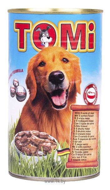 Фотографии ToMi (1.2 кг) 1 шт. Консервы для собак 5 видов мяса