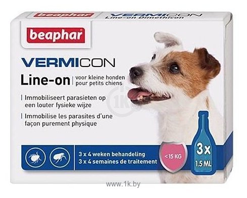 Фотографии Beaphar капли от блох и клещей Vermicon Line-on для собак и щенков до 15 кг