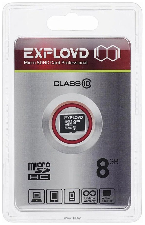 Фотографии Exployd microSDHC 8GB EX008GCSDHC10-W/A-AD