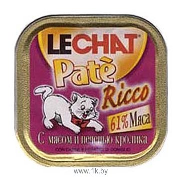 Фотографии LeChat Pate Ricco с Мясом и печенью Кролика (0.1 кг) 1 шт.