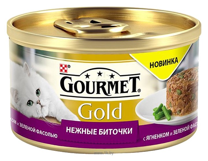 Фотографии Gourmet Gold Нежные биточки с ягненком и зеленой фасолью (0.085 кг) 12 шт.