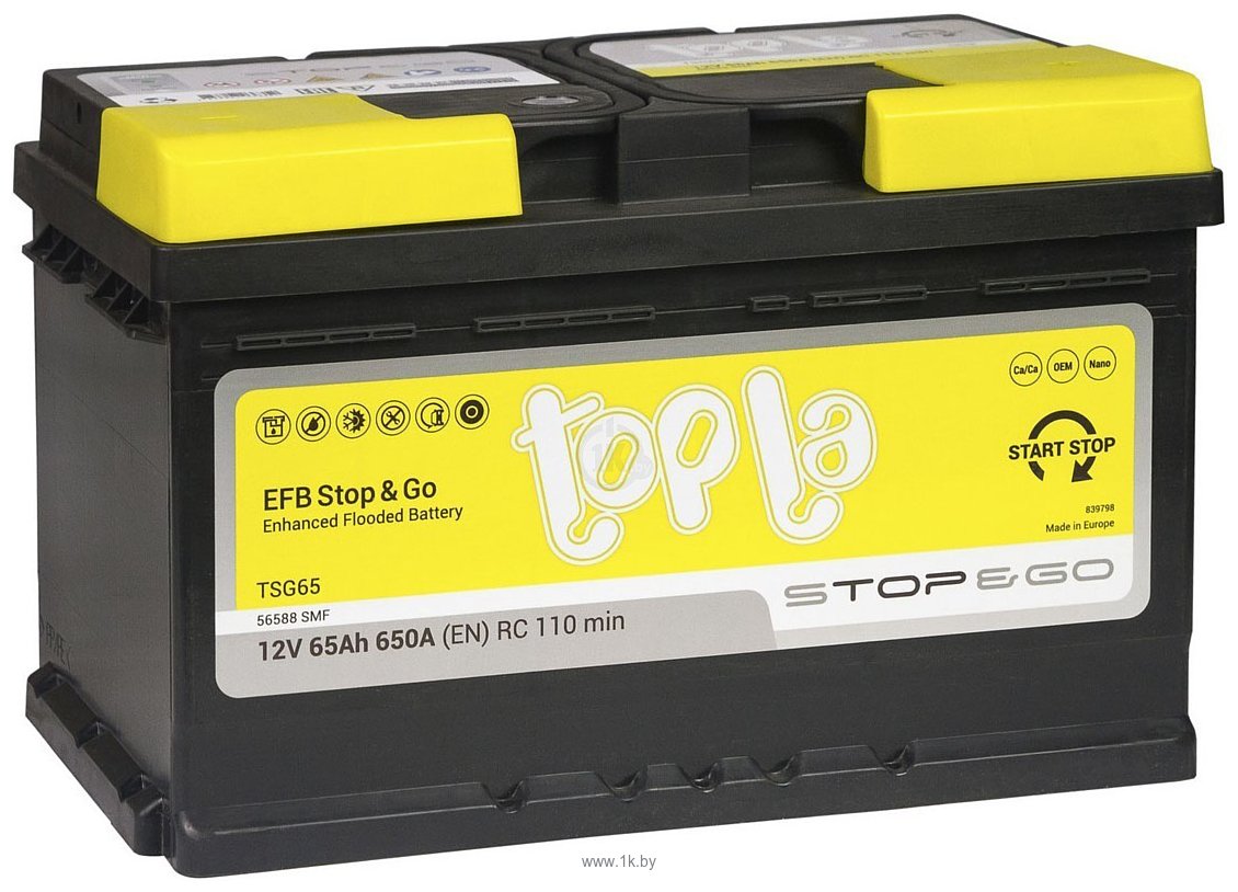 Фотографии Topla 65 Ah - 112065 - EFB Stop & Go R+ (65Ah)