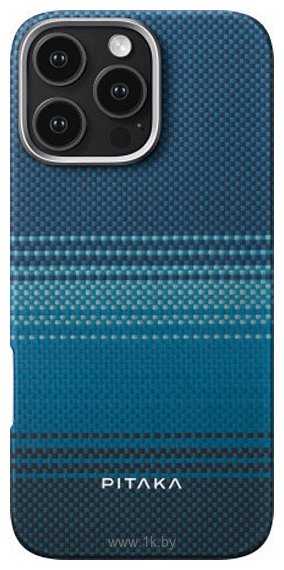 Фотографии Pitaka Tactile Woven для iPhone 16 Pro (синий)