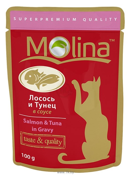 Фотографии Molina Пауч для кошек Лосось и тунец в соусе (0.1 кг) 1 шт.