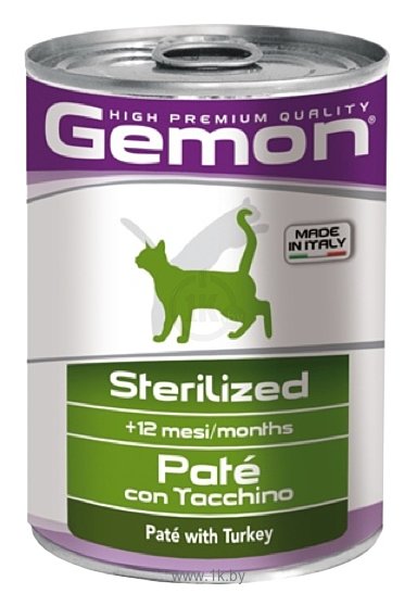 Фотографии Gemon Паштет с индейкой для стерилизованных кошек (0.4 кг) 24 шт.