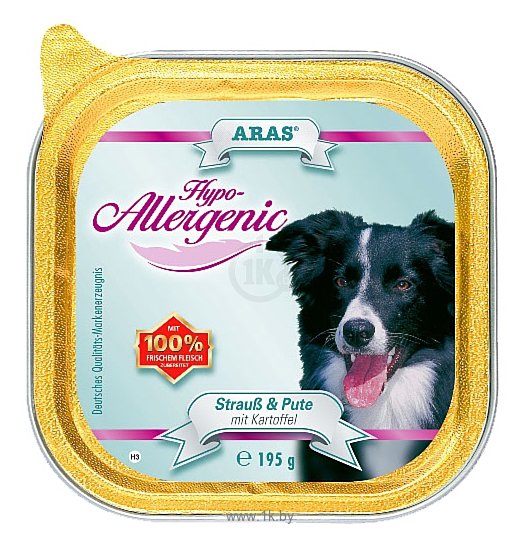 Фотографии ARAS (0.195 кг) 1 шт. Hypo-Allergenic для собак - Страус, индейка и картофель