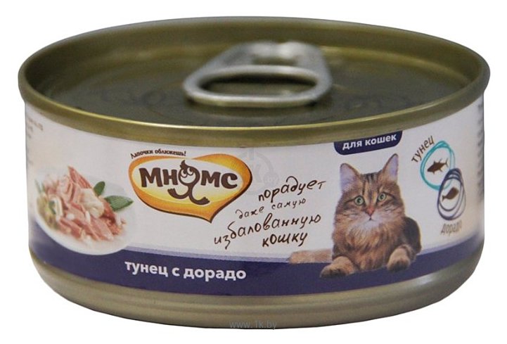 Фотографии Мнямс (0.07 кг) 1 шт. Консервы для кошек Тунец с дорадо в нежном желе