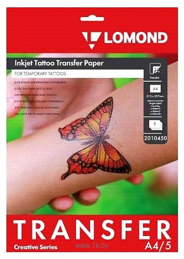 Фотографии Lomond Бумага для временных татуировок A4 5 л