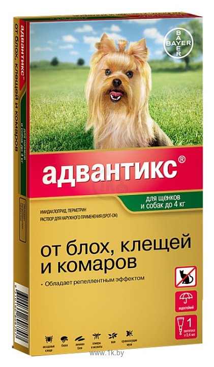 Фотографии Адвантикс (Bayer) Капли на холку для щенков и собак до 4 кг (1 пипетка)